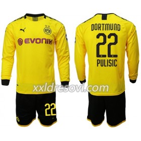 Borussia Dortmund Pulisic 22 Domaći Dječji Komplet Dresovi za Nogomet 2019-2020 Dugim Rukavima (+ kratke hlače)